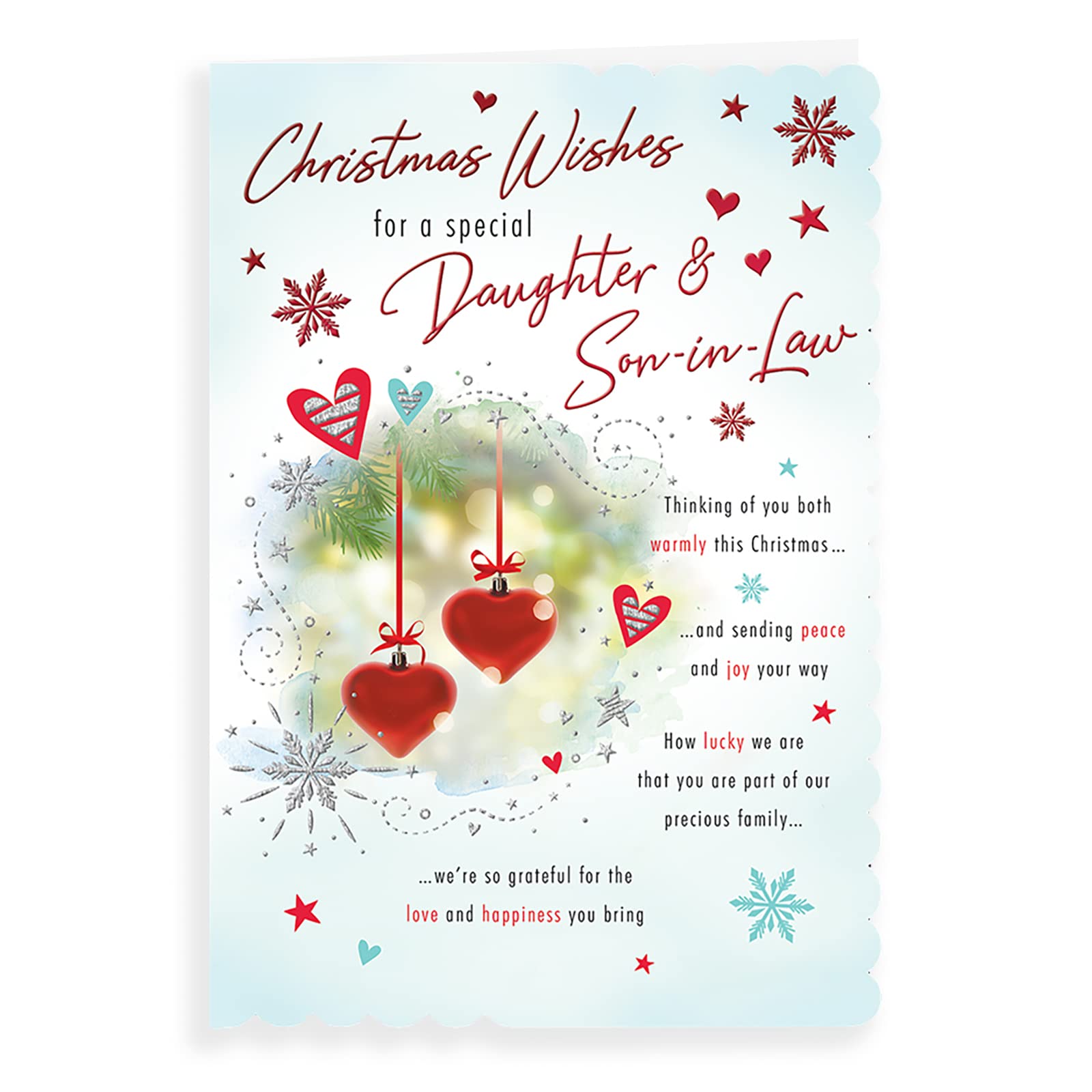 Piccadilly Greetings Photo Christmas Card Daughter & Son In Law- 9 x 6 inches