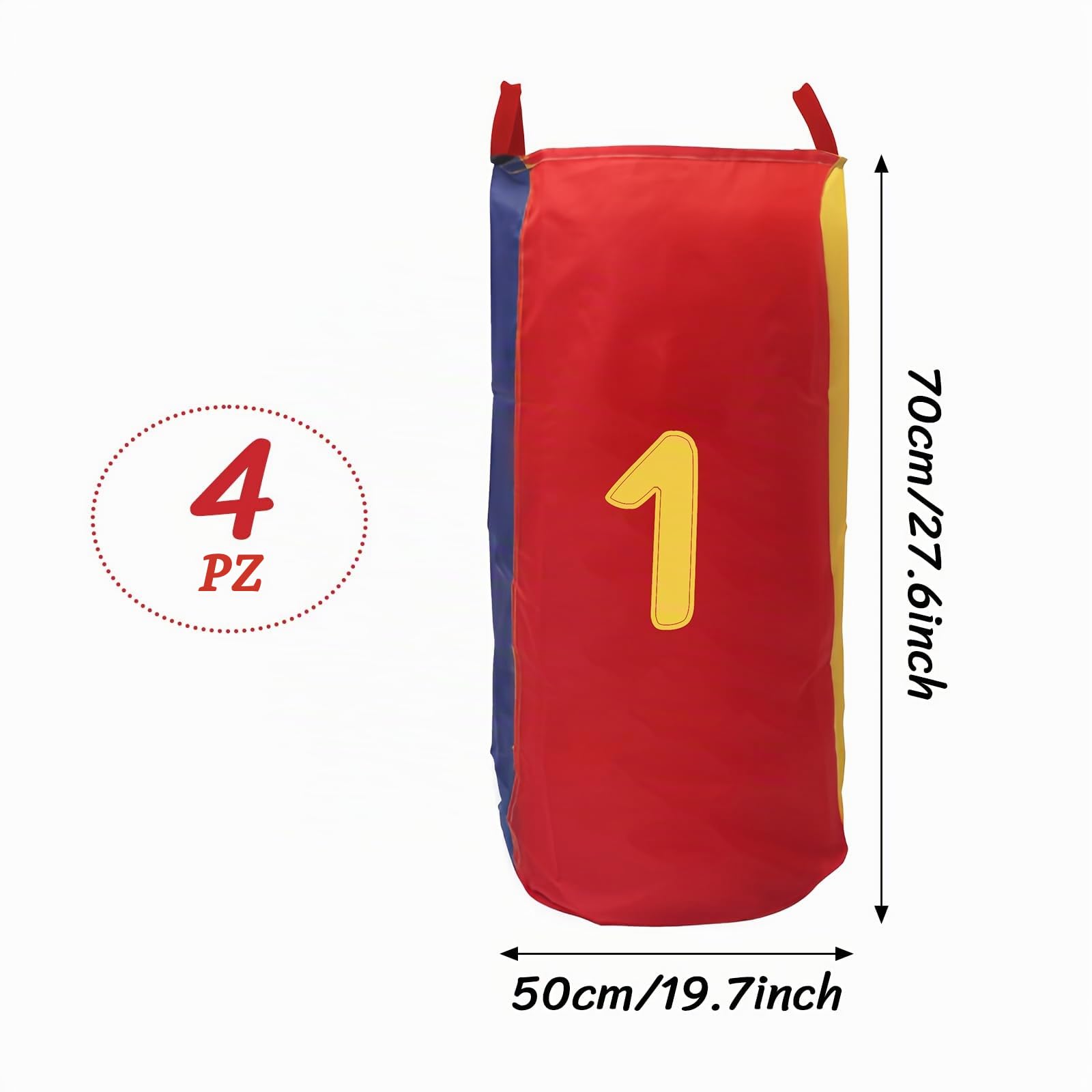 4 Pezzi Sacchi da Gioco del Salto, Sacco da Corsa per Bambini Adulti, Borse da Gara di Salto per Compleanno Festa Attività Familiari (M, con Simboli Numerici)