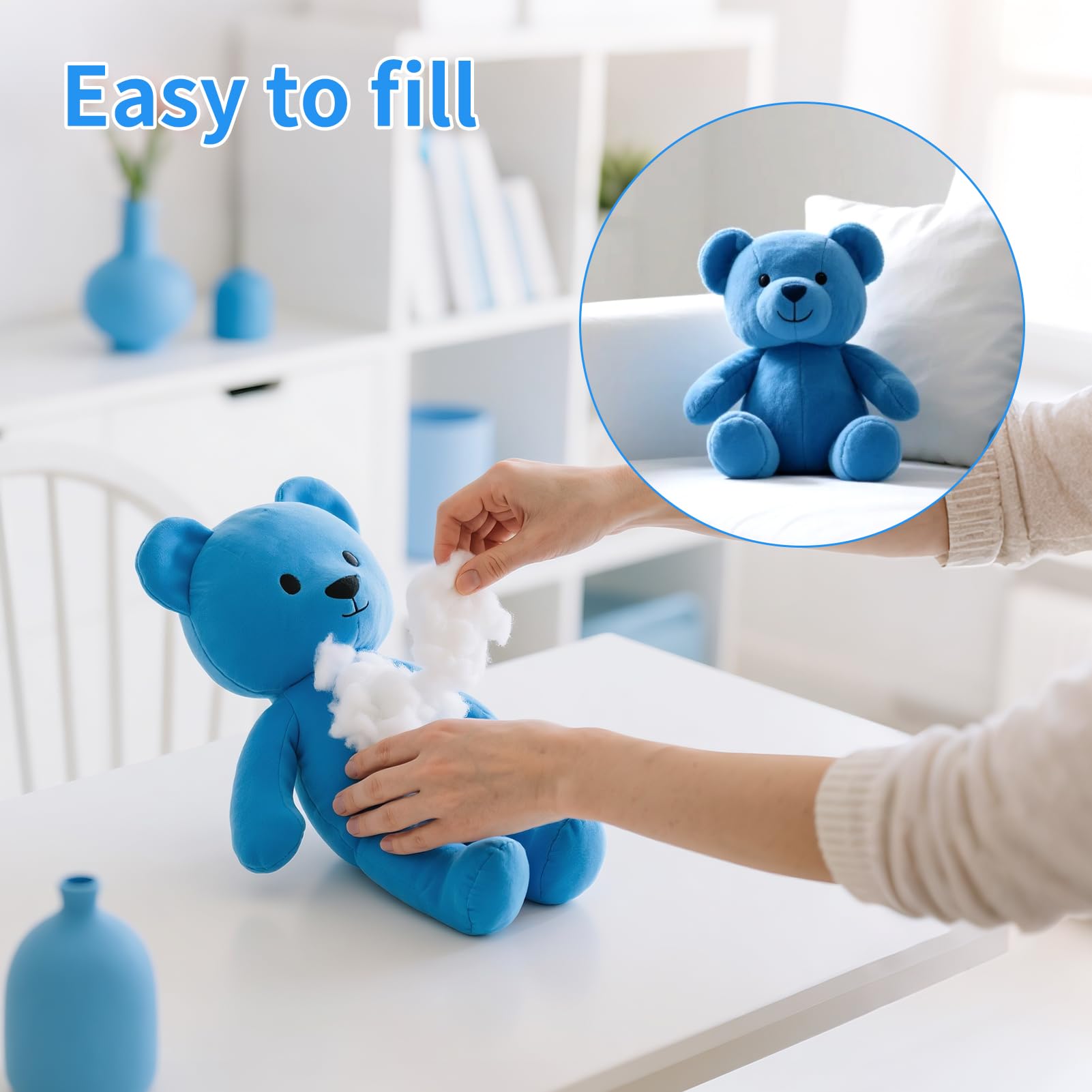 Daylendar Rembourrage en fibre de polyester 300 g – Garnissage en fibre de qualité supérieure ultra douce et moelleuse pour animaux en peluche, rembourrage d'oreiller en coton, travaux manuels – Haute