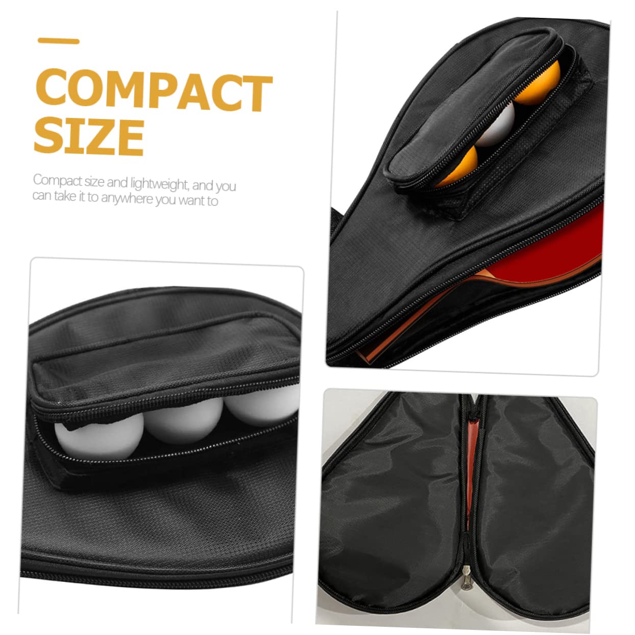 TOYANDONA Tischtennistasche Taschen Schläger Bag-Pong Fall Zubehör Tasche Wasserdicht Tennisbeutel Pong-paddel Kopf Tennistasche Tischtennis Organisationstasche Schwarz Oxford-Stoff