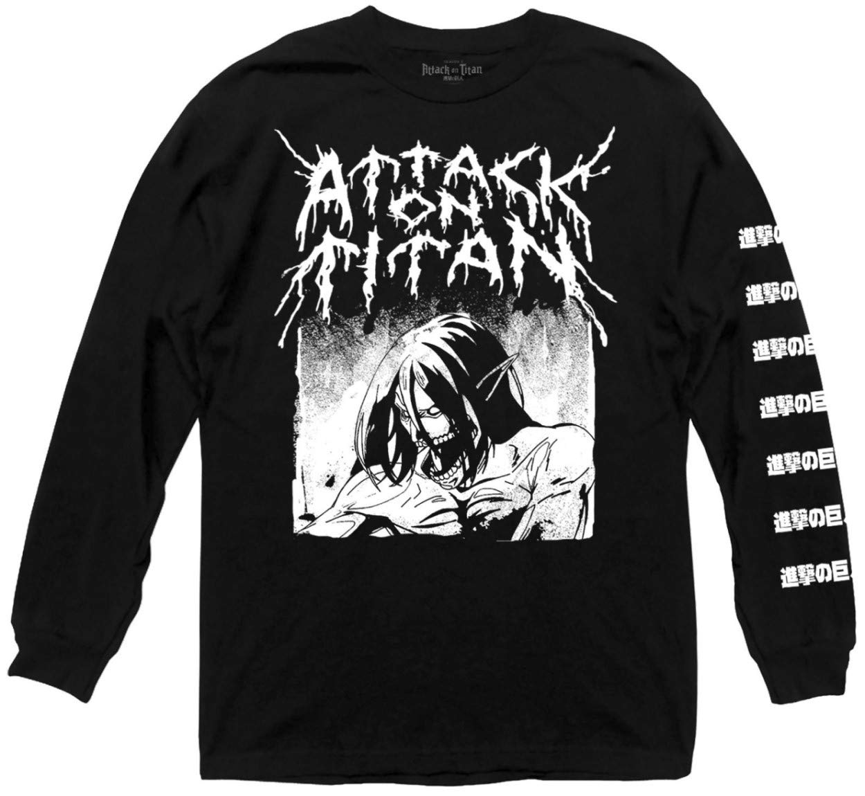 Ripple JunctionAttack on Titan Season 3 Adult Black Metal Titan with Sleeve Hit Long Sleeve