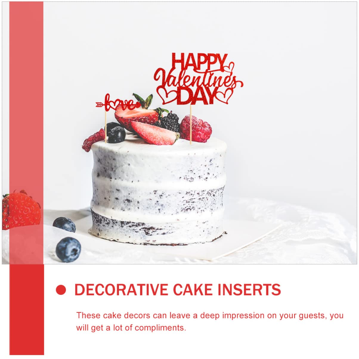 Abaodam 150stücke Valentinstag Cupcake Toppers Rote Glitzerherz-dekoration Für Hochzeiten Und Partys Kreative Kuchenstecker Für Unvergessliche Feierlichkeiten