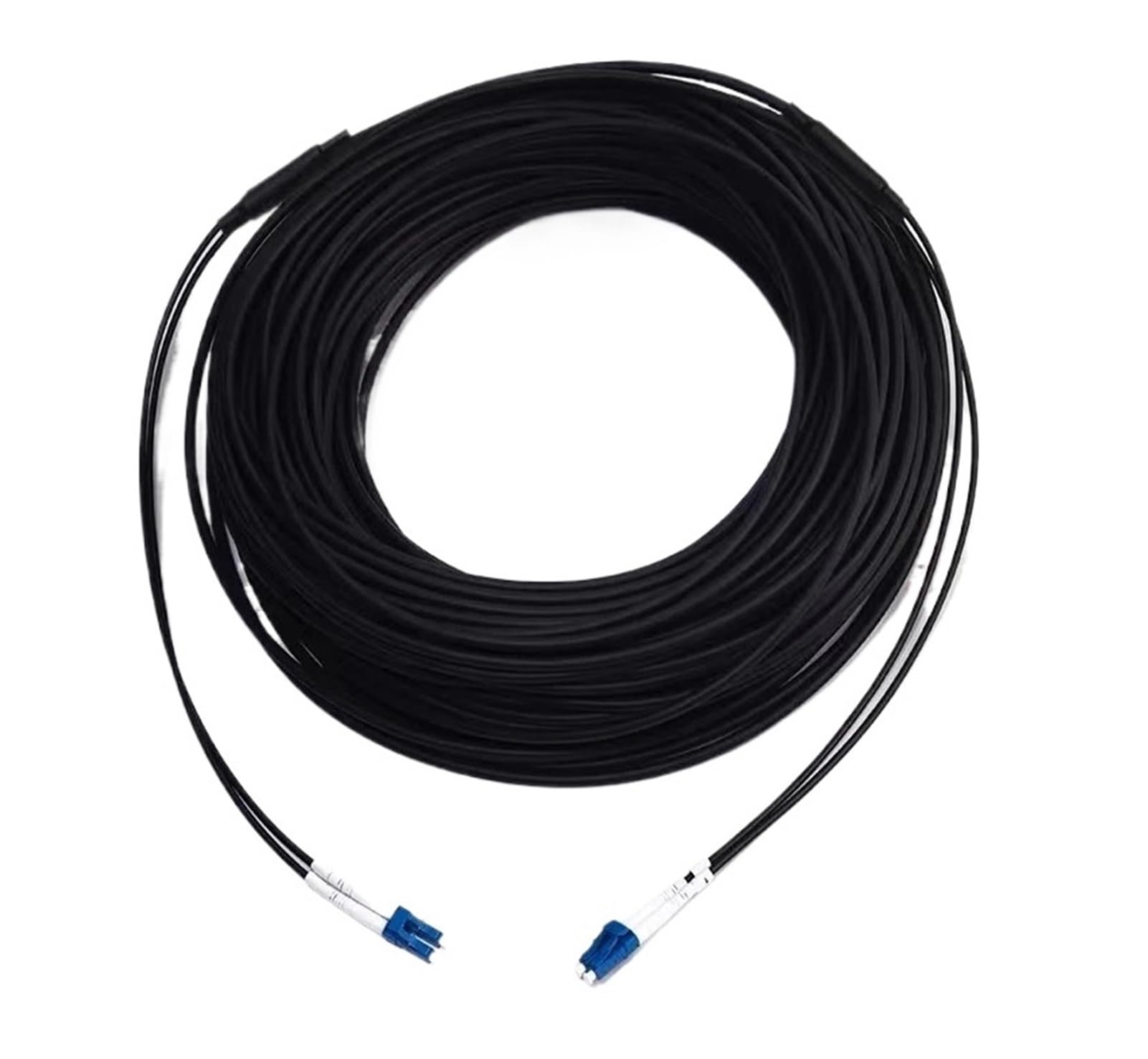 Cordon de raccordement à Fiber Optique blindé, 30m, 2 cœurs, 2C SM MM OM1 OM2 OM3, intérieur et extérieur LC SC FC St LSZH TPU FTTH Jumper 2 cœurs 30mtr(LC-SC,2C Black SM LSZH)