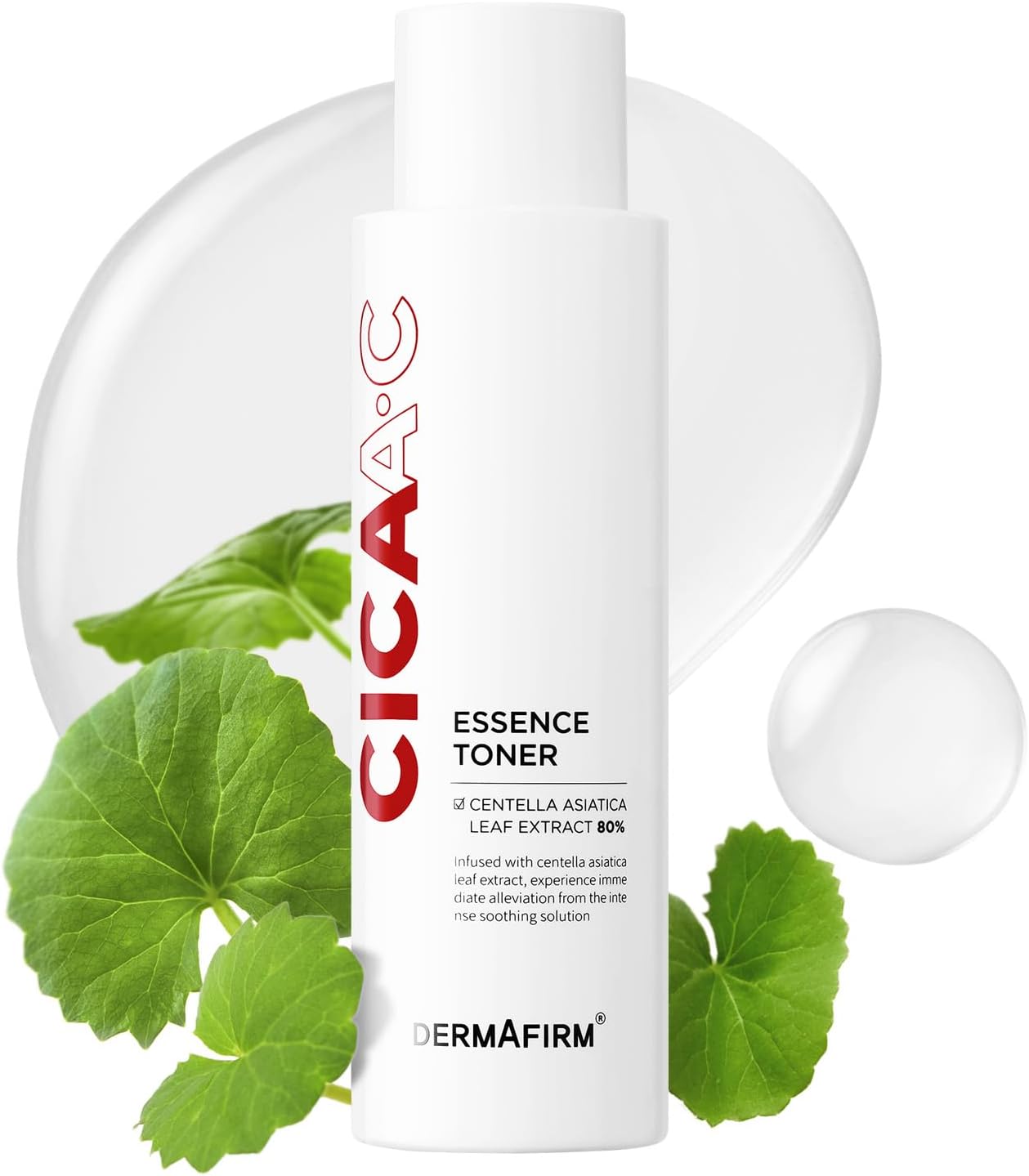 DERMAFIRM CICA AC Essence Toner 5.07 fl oz- Exfoliating with AHA BHA & Salicylic Acid, Centella Asiatica Soothing for Sensitive, Oily & Dry Skin, Korean Toner for Acne