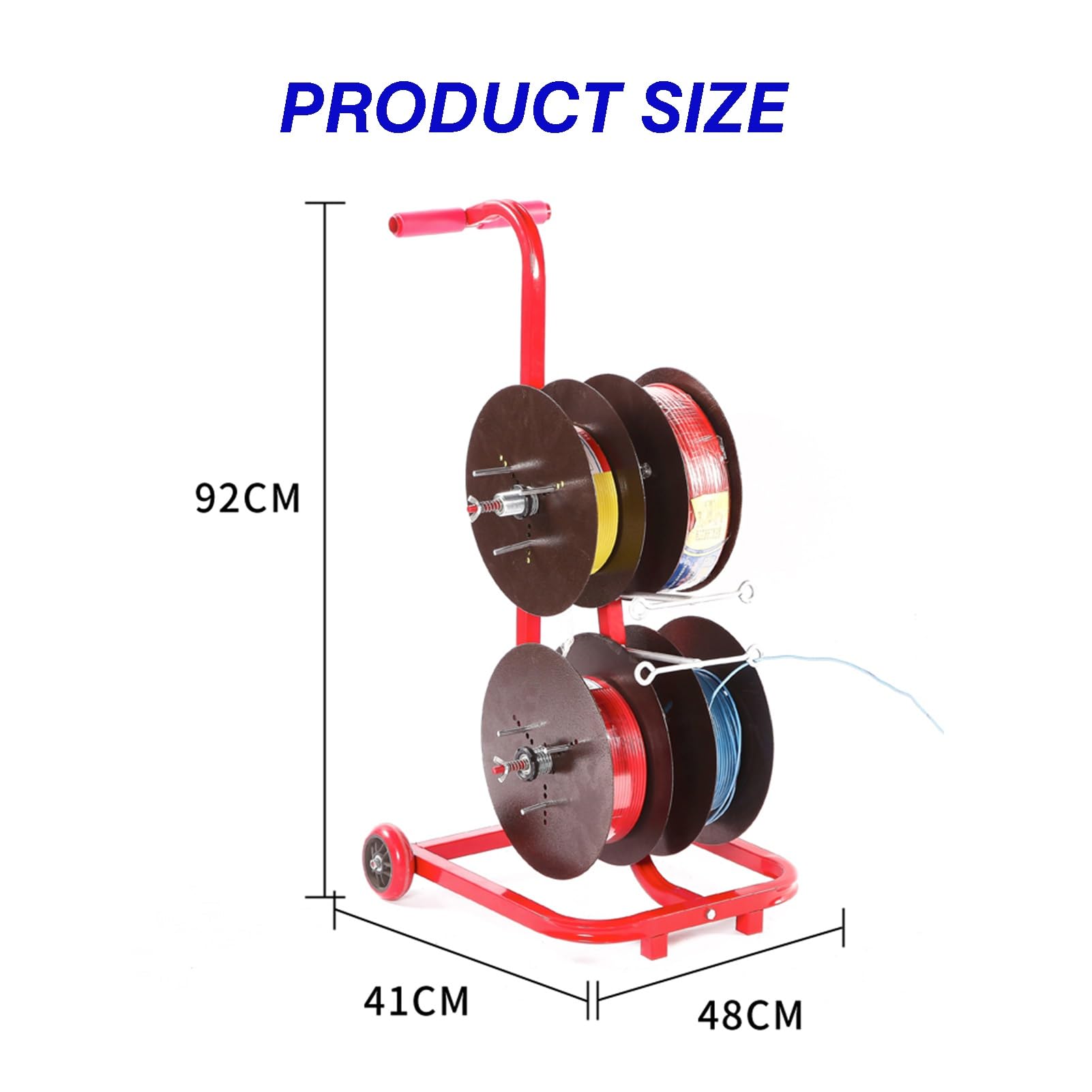 Multi-Axis Cable Cart With Wheels Cable Reel Dispenser Wire Reel Holder For Storing Ribbon Wire, Filament, Automotive Wire(4-volumes)