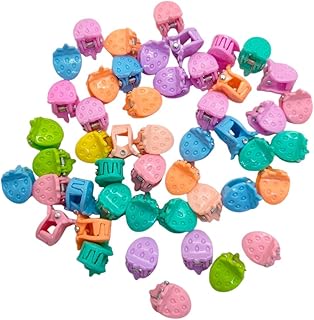 مشابك شعر صغيرة، مشابك شعر صغيرة، اكسسوارات شعر، زينة شعر، دبوس مشبك لطيف وأنيق مناسب للأطفال والنساء، متعددة الألوان، 100 قطعة، (فراولة)