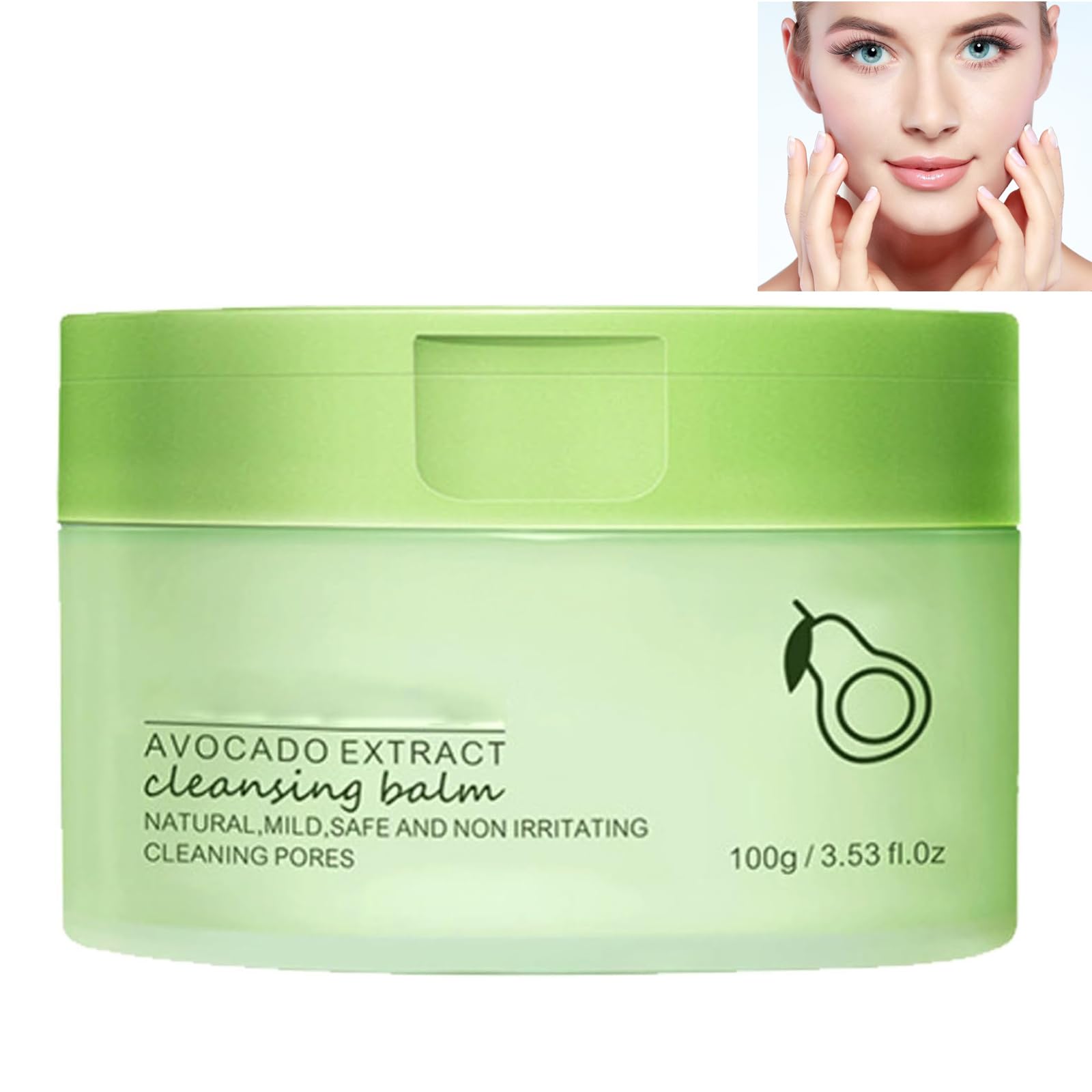 Baume Nettoyant D'avocat,Crème Démaquillante Portable,Nettoyage en Profondeur,pour la Maison,Voyages,100G