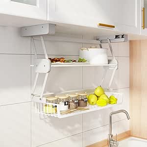 BOGDTF Spice Racks Pull Down Shelf Cabinet Organizers, Retractable Dish ...