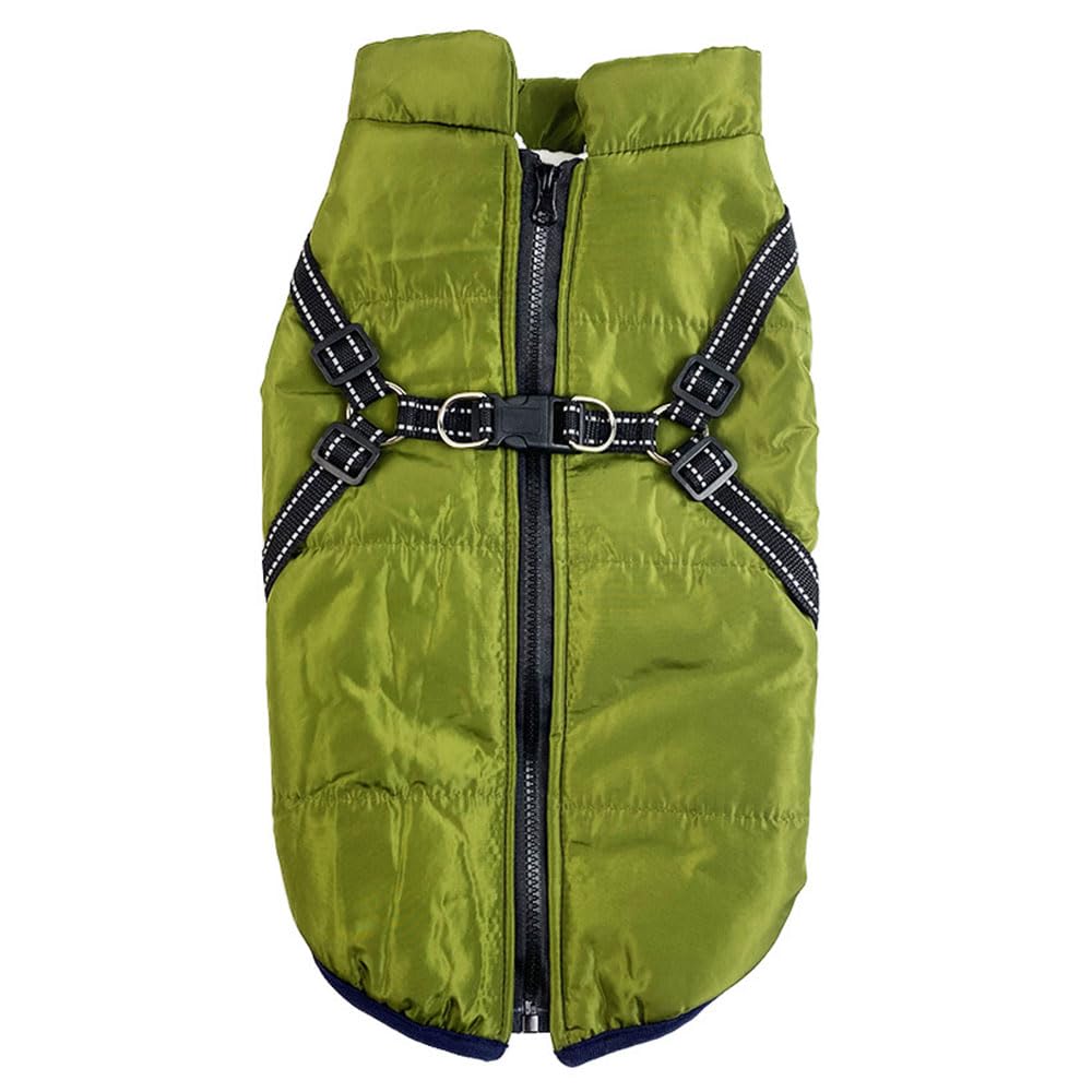 FANSU Winter Dog Coats - Waterproof Windproof, Warm Jacket Vest for Medium Large Dogs 5-66lb (XS, Green)