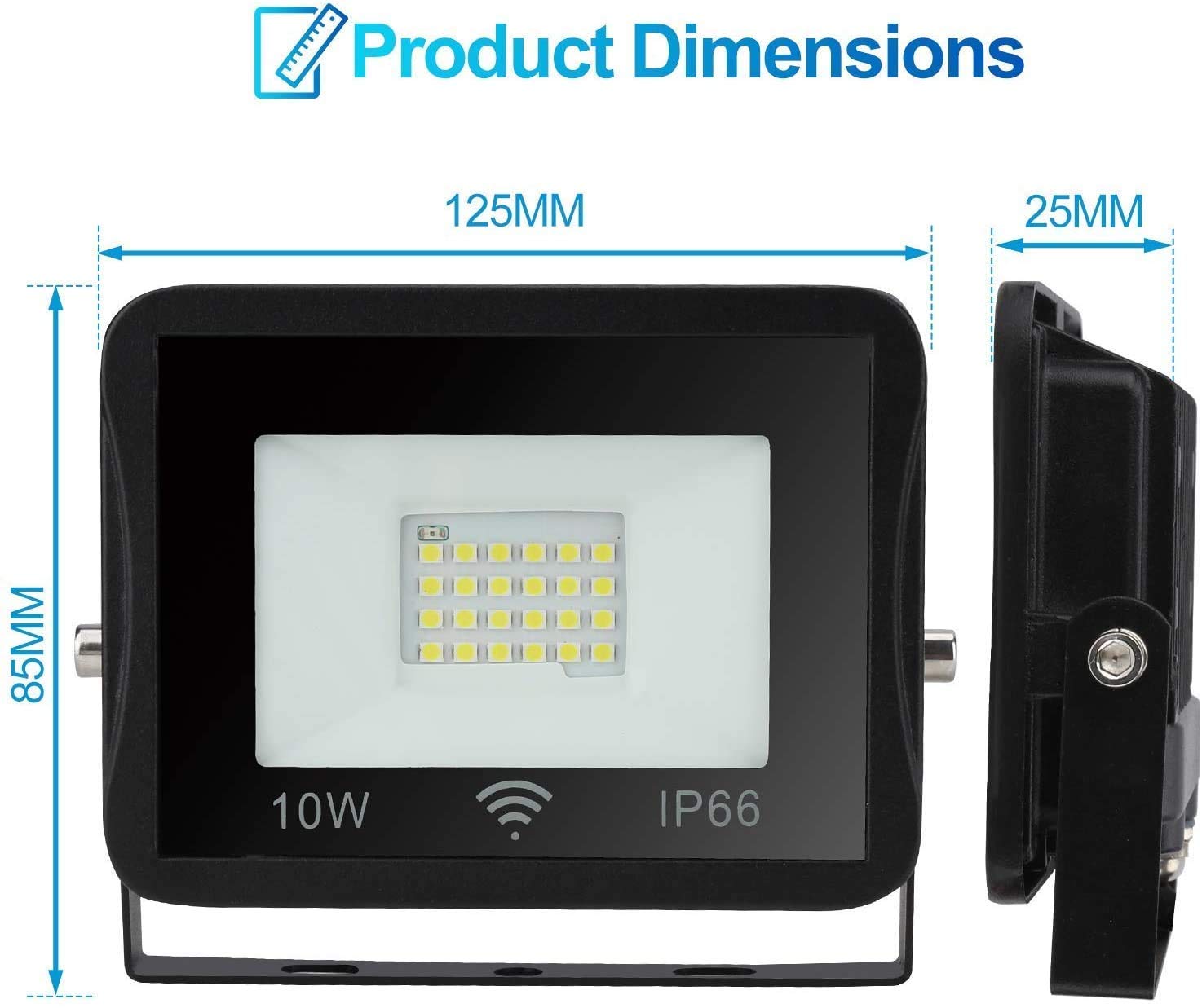 Proyector LED Foco LED con sensor de movimiento |Luces de inundación con sensor LED de 1000 LM, luces de seguridad para exteriores IP66 para luces de seguridad de patio, patio trasero y garajes