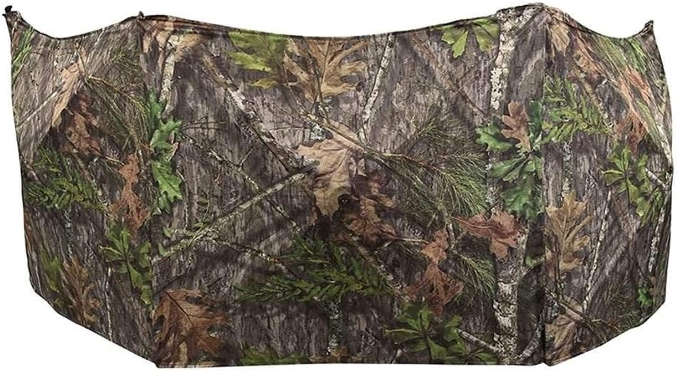 Ameristep Throwdown Ground 3D Leafy Die-Cut Camo Ultra-Compact Easy-Setup Three-Panel Low-Noise Run-and-Gun 2-Person Hunting Blind Mossy Oak