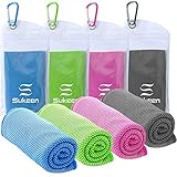 [4 Pack] Cooling Towel (40'x12'),Ice Towel,Soft Breathable Chilly Towel,Microfiber Towel for Yoga,Sport,Running,Gym,Workout,Camping,Fitness,Workout & More Activities