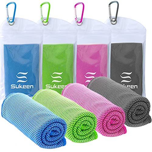 4-Pack Cooling Towel Set by Sukeen - 40"x12" Ice Towels for Fast Cooling, Soft & Breathable