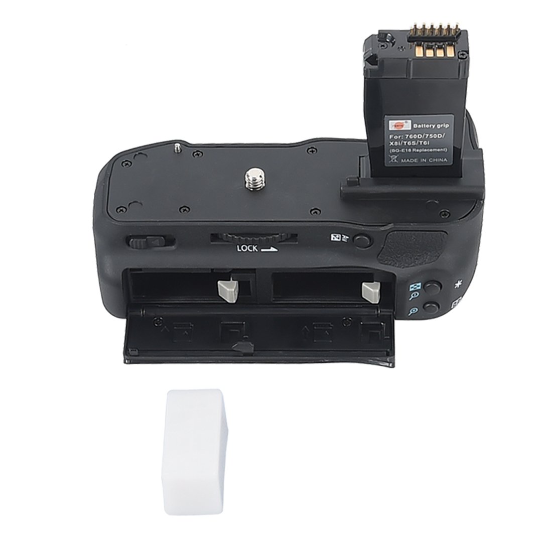 DSTE Multi-Puissance Vertical Batterie Poignée Titulaire Compatible pour Canon EOS 760D 750D IX8 T6S T61 DSLR Caméra comme BG-E18