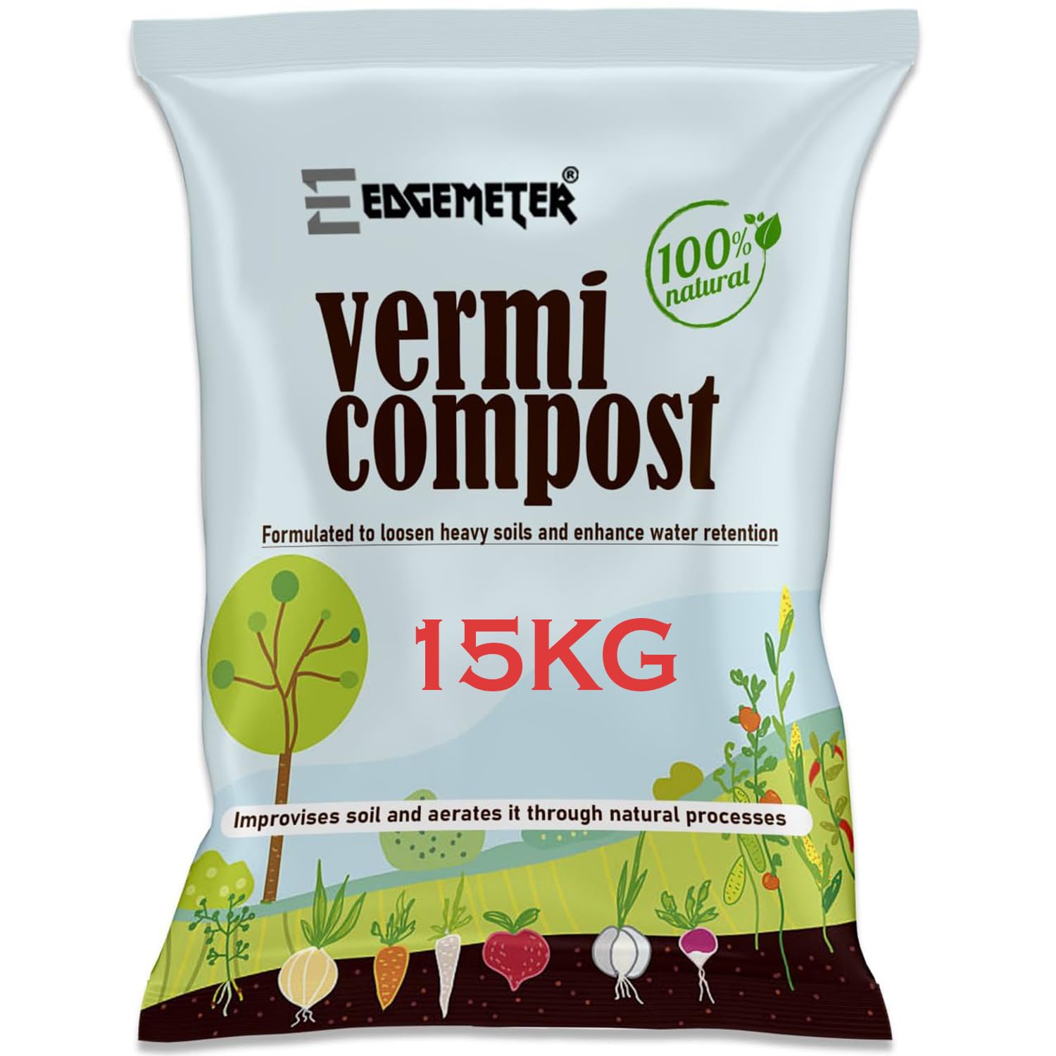 EDGEMETER Vermicompost for Plants 15kg | Organic Manure for Plants | Fertilizer for Home Gardening | Soil Mix for Pot Plants | Compost Garden Soil | Enriched Potting Soil | Natural Booster for 15kg (B0CBQ74YPX) Amazon Price History, Amazon Price Tracker