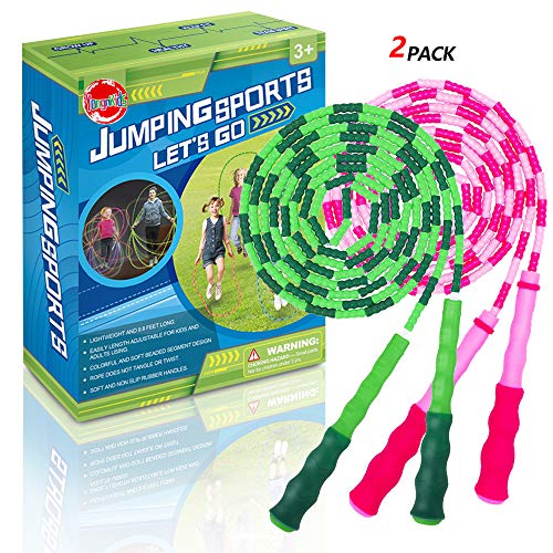 Kids Fitness Equipment Jump Skipping Rope for Girls Boys,Adjustable Segmented Rope Pink