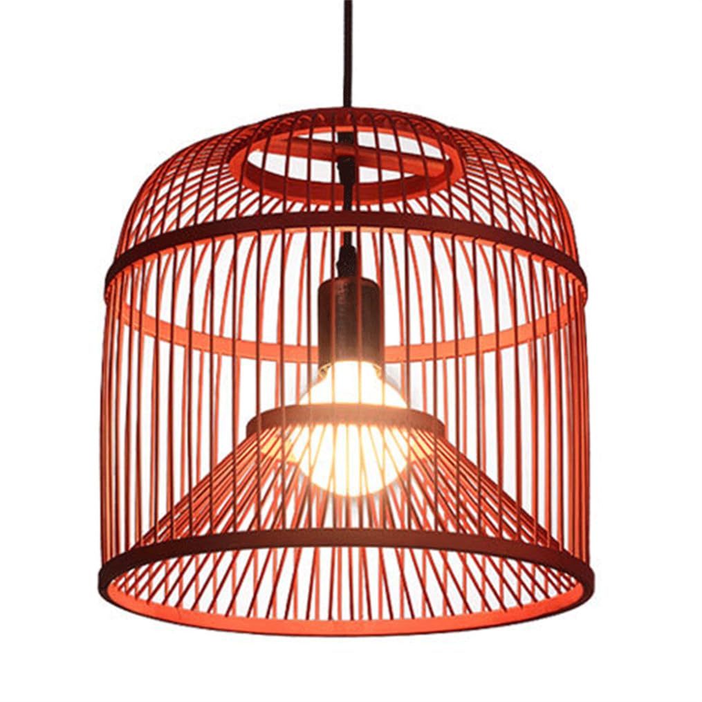 Lustre tissé main rouge réglable pour cuisine et salle à manger chaleureuse