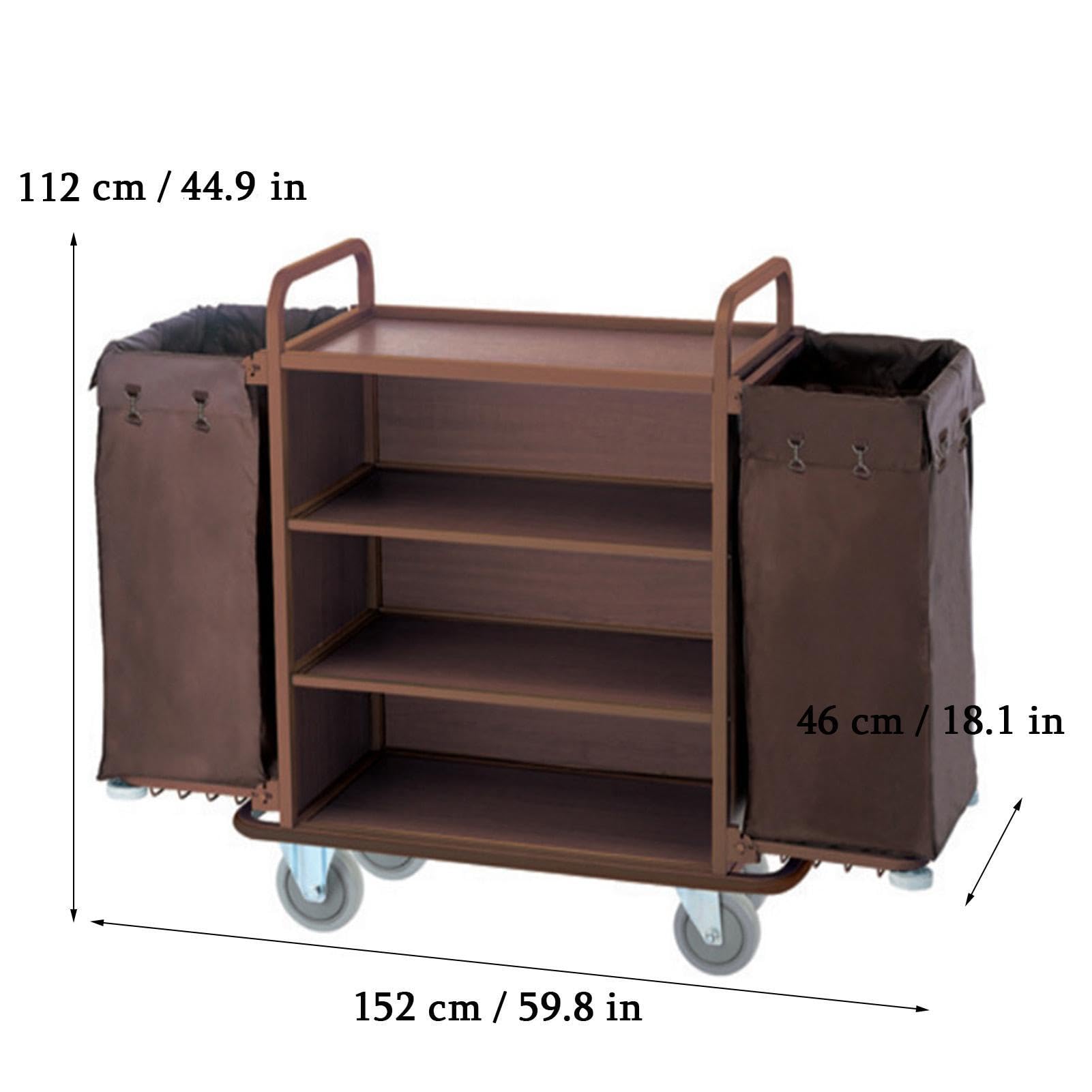 Este Carrito de Limpieza Comercial, Carrito de Limpieza con Ruedas silenciosas, Carrito de Servicio de Habitaciones con Bolsa Oxford Impermeable, Carrito de Limpieza para Suministros de Limp