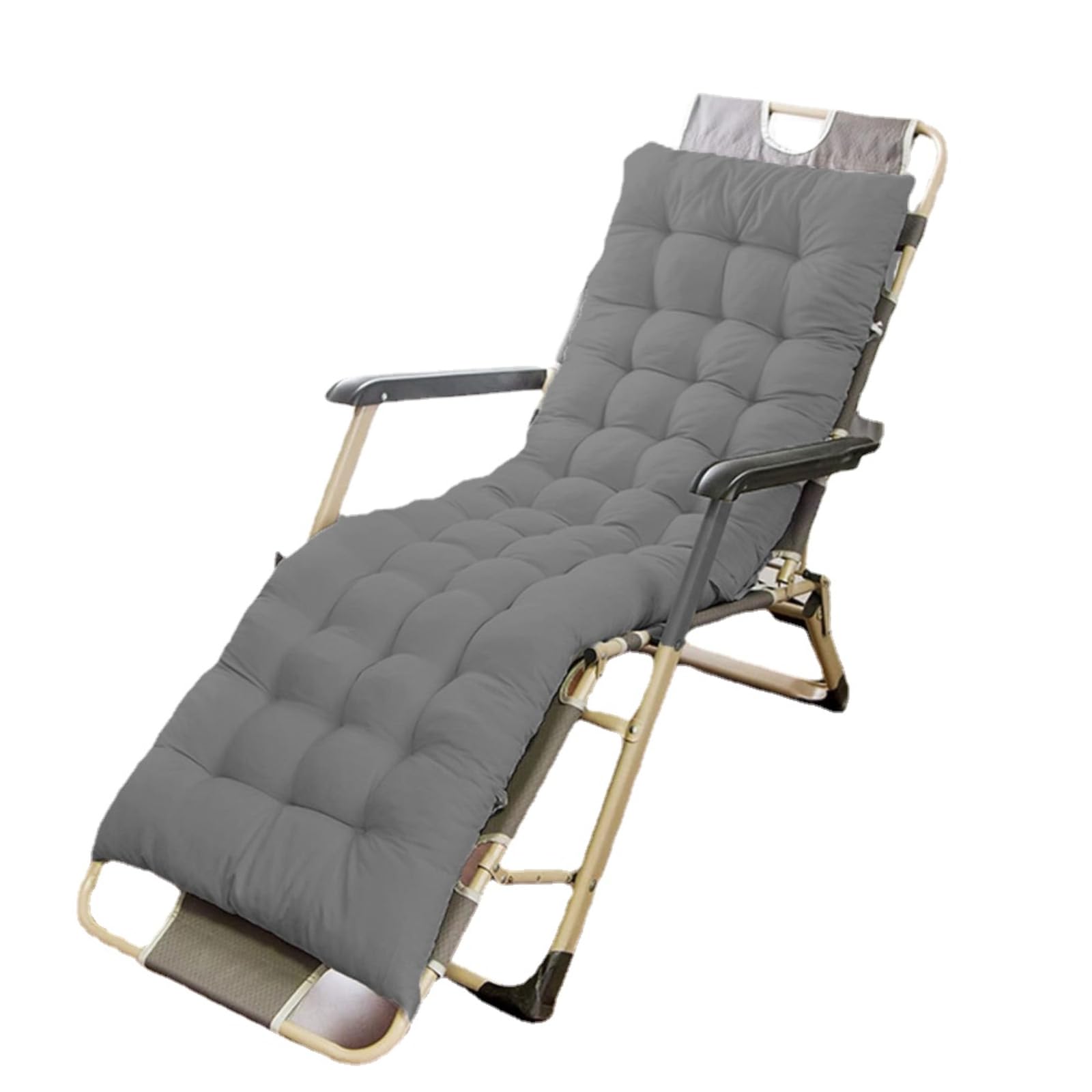 Solid Color Sun Lounger Cushion Bay Window Seat Cushion Thick Bench Pad Sun Lounger Mattress with Anti-Slip Straps for Patio Beach Outdoor& Indoor Use (Grey,60 * 40)