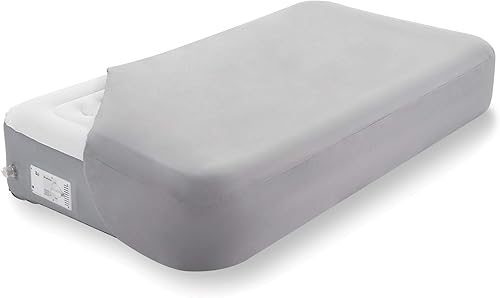 Brookstone Innovations - Cama de aire perfecta con interruptor integrado para inflar y desinflar automáticamente incluye sábana ajustable y funda de