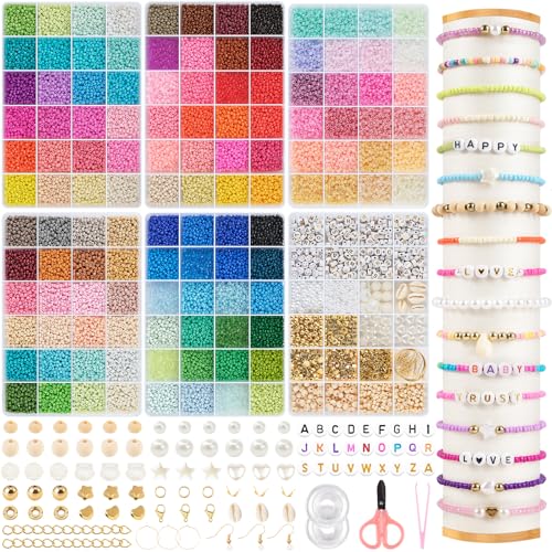 Set di perline per braccialetti di alta qualità: le perline di questo set del marchio Ruby sono in vetro e plastica, hanno una superficie liscia e bella, sono ecologiche, inodore, e non sbiadiscono facilmente. Le perline di questo set per braccialetti fai-da-te sono molto delicate sulla pelle e quindi adatte a un uso prolungato. Set per gioielli fai-da-te, ideale per principianti e professionisti, per creare gioielli, per feste, vacanze, compleanni, regali di anniversario e molto altro ancora.