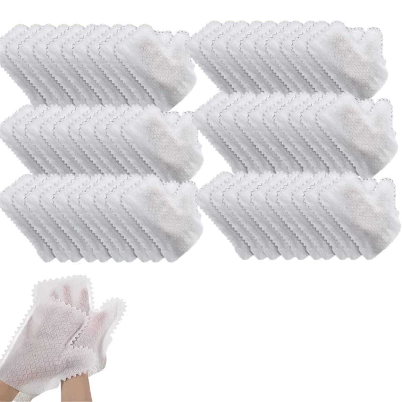 Guantes de Limpieza de Escamas de Pescado Tela no Tejida Doble Cara Guantes de Microfibra para Limpieza Guantes Desechables para Polvo para Limpiar Ventanas de Luces de Espejo,60pcs