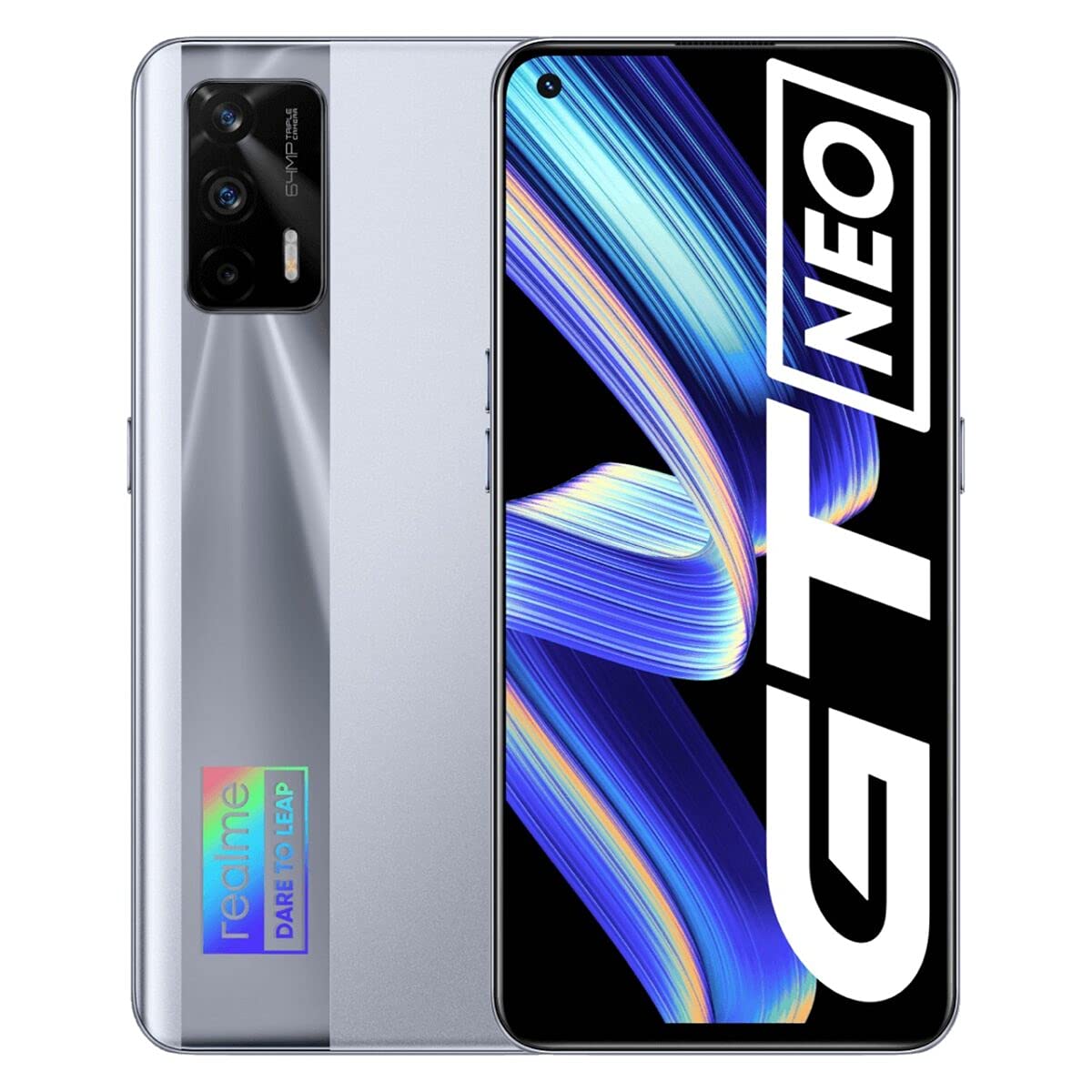 Realme GT Neo 5G Dual 128GB 8GB RAM Factory Unlocked (GSM Only | No CDMA - not Compatible with Verizon/Sprint) International Version - Geek Silver