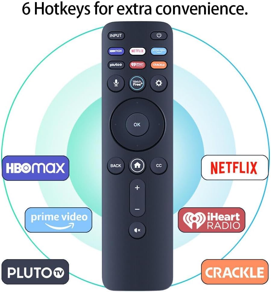 Image of Universal Vizio Remote XRT260 Replaced IR Fit for All VIZIO Smart TV Smartcast 4K P-Series V-Series D-Series M-Series XRT136 XRT140 with Hbomax,Netflix,PrimeVideo,Plutotv,iHeartRadio,Crackle