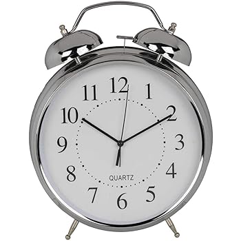 Out Of The Blue Xxl Retro Metall Wecker Chrom Anloger Glockenwecker Mit Doppelgong Im Vintage Stil Silberfarben Zum Stellen Und Aufhangen Auch Als Wanduhr 29 X 23 5 X 8 Cm Amazon De Kuche