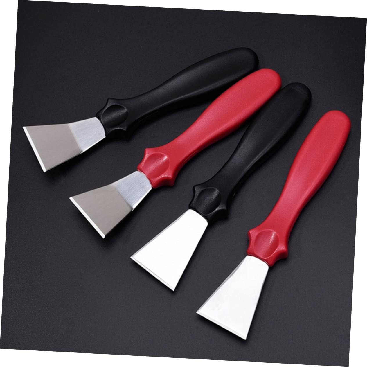 Cabilock 6pcs Stainless Steel Cleaning Scraper Set Decontamination Shovels for Kitchen and Refrigerator Heavy Duty Oil Stain Removal Tool for Range Hoods and Stoves Random Color