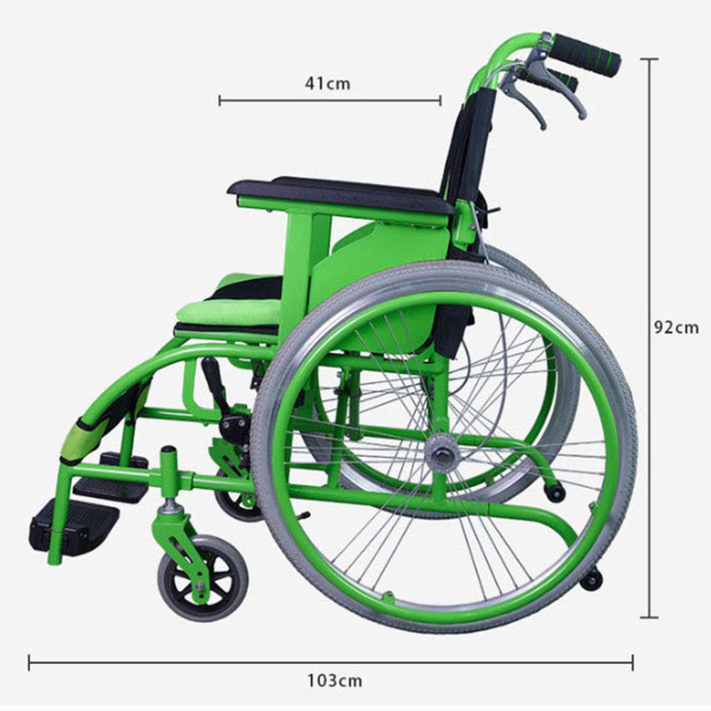 Wheelchair, Silla de Ruedas Manual Plegable Ligera de aleación de magnesio Multifuncional, Conveniente para Personas con discapacidades para Llevar una Silla de Ruedas Plegable Ultraligera