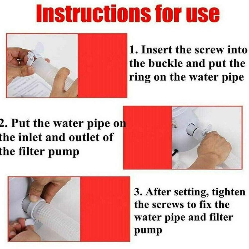 Kit de bomba de filtro de piscina de 220 V con elemento de filtro, bomba de piscina eléctrica de 330 galones herramienta de limpieza de agua en circulación adecuada para circulación de agua caliente