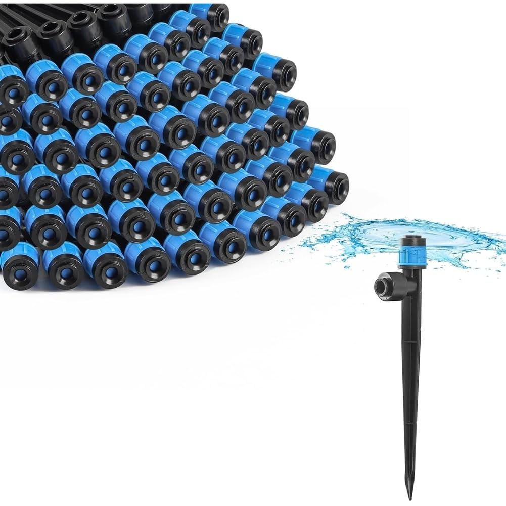 Nondk 60Pcs Quick Connect Drip Irrigation Emitters, Suitable For 1/4 Inch Pipes, Adjustable The Garden Water Rate