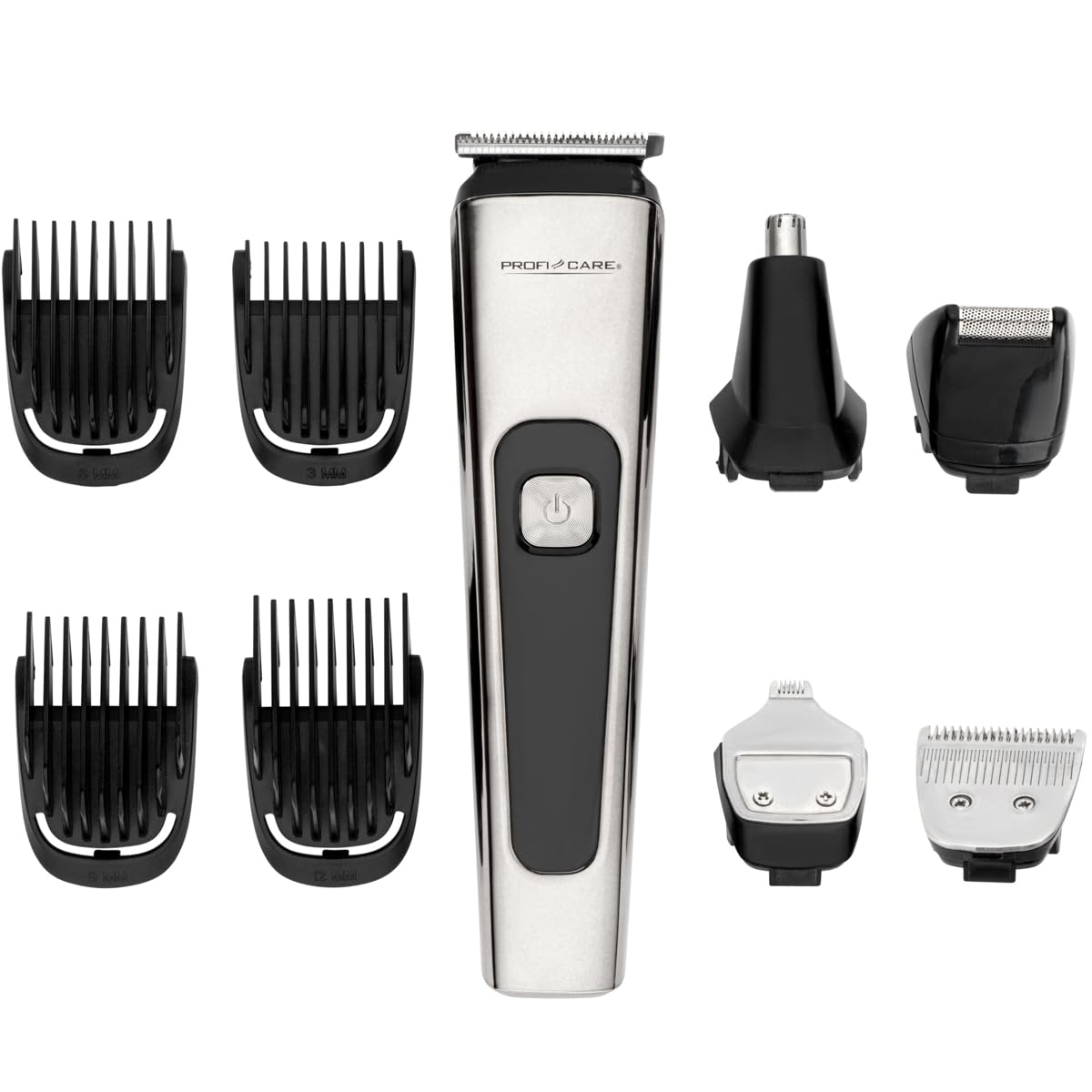 ProfiCare® Haarschneidemaschine 3-12mm | inkl. 5 Edelstahl-Scherköpfe | Akkulaufzeit bis zu 3 Std. | Barttrimmer Herren | Bartschneider | Haarschneider | Trimmer Herren | PC HSMR 3143