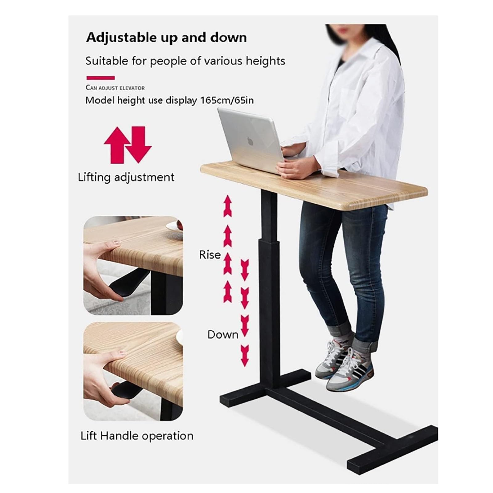 Mesas para Colocar sobre la Cama, con Mesa para computadora portátil de Altura Ajustable, Escritorio Resistente, Multiusos para Uso doméstico y hospitalario Mesa con Bandeja hospitalaria