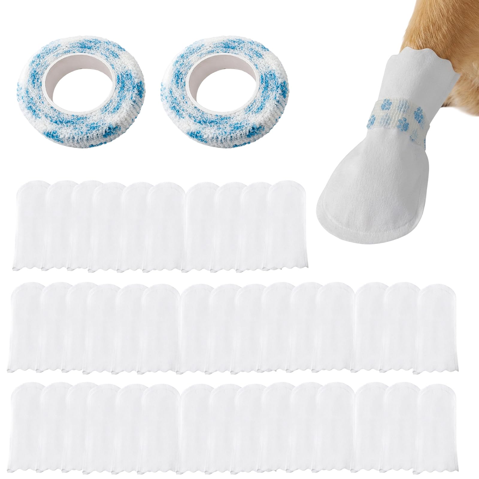 60PCS Dog Paw Protectors Dog Bandages, Non Slip Pet For Indoor Outdoor