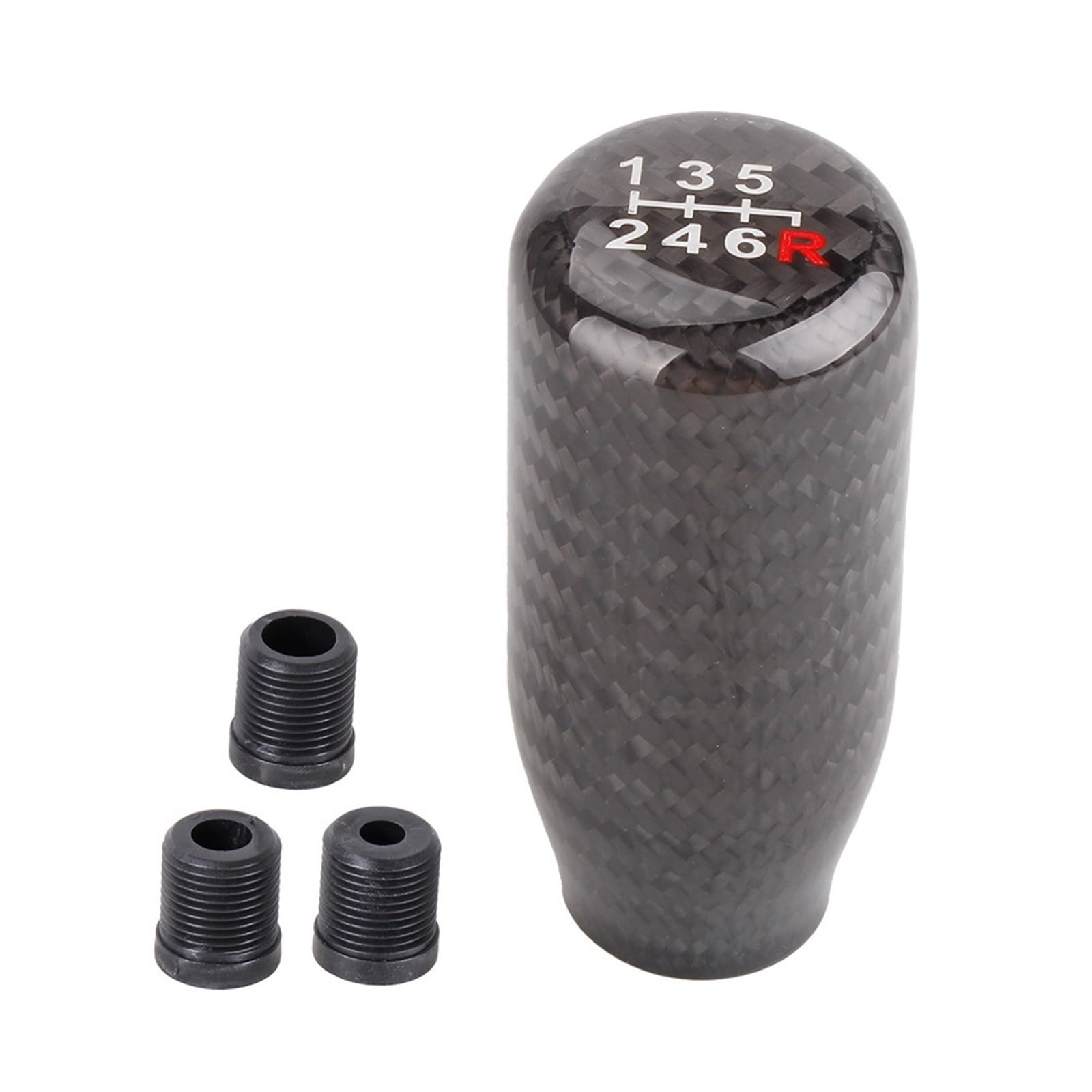 Fncvtm 6 Speed Gear Shifter Knobs 5/ Carbon Fiber Style Gear Shift Knob Jdm Shape Manual Transmission Shifter Lever 8Mm 10Mm 12Mm(6 Speed)