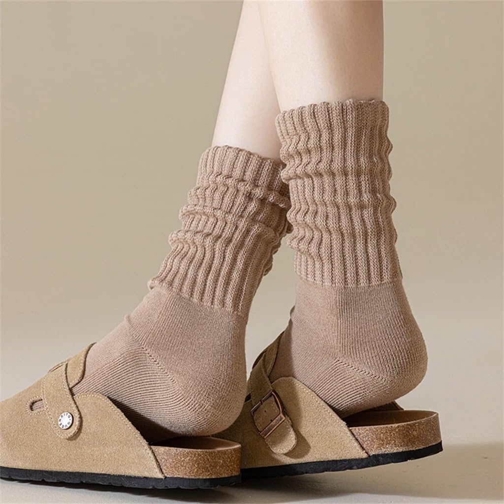 JSEIAJB Deep Autumn and Winter Boneless Socks for Children S Thickened Looped Mid Tube Stacked Socks