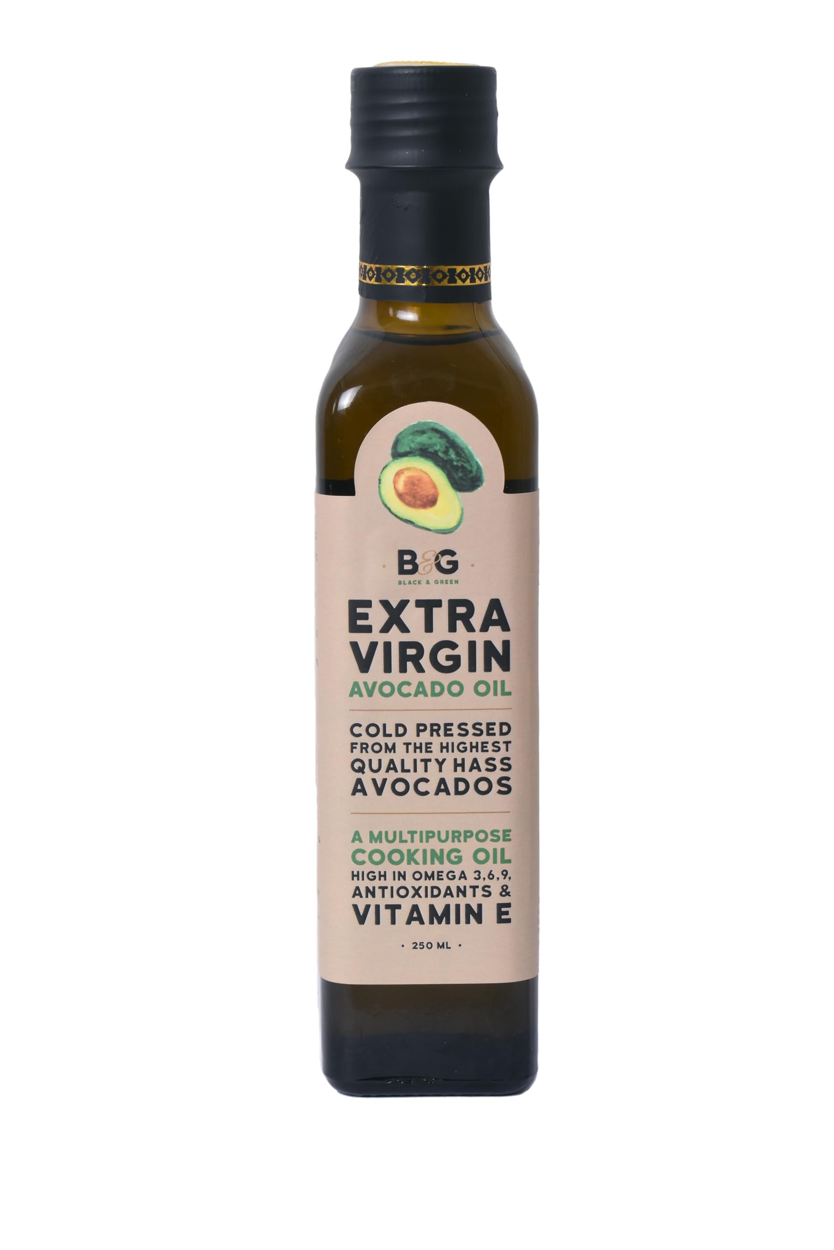 Black and Green Extra Virgin Cold Press Multipurpose Avocado Cooking Oil Bottle (250 ml) (B07B3N6Y6Z) Amazon Price History, Amazon Price Tracker
