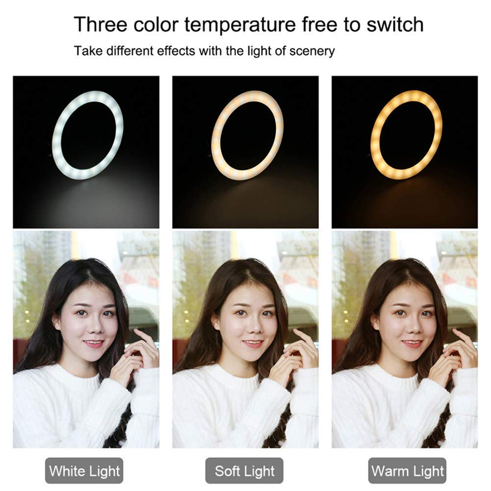 Luce ad Anello, Kit di Illuminazione per Selfie Video per treppiede con Luce ad Anello a LED da 6,2 Pollici, Telecomando Senza Fili, Supporto per treppiede Regolabile, 11 Livelli di luminos