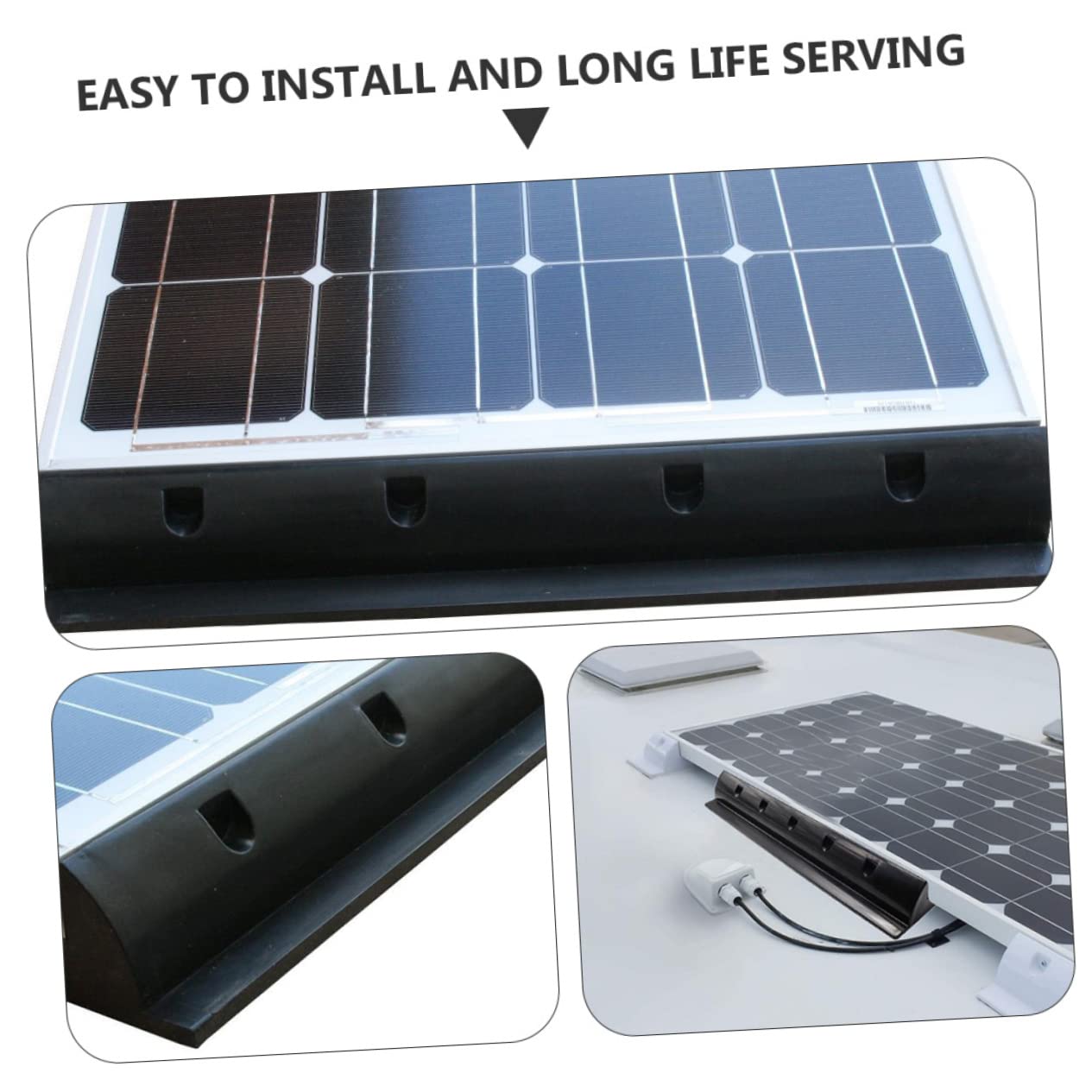 Gatuida Solare Caldo Supporto a Pezzi e Abs 2 Nero Pannello Umidità Resistente Freddo Installazione Flessibile Barca e Tetto