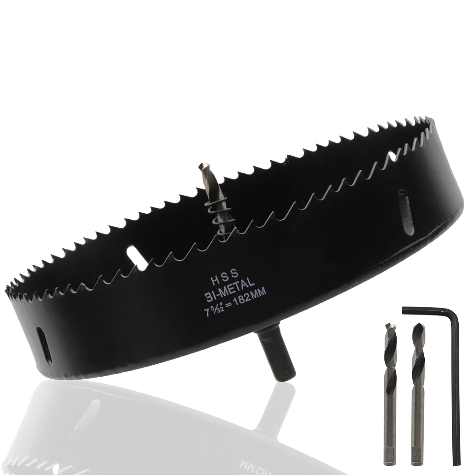Hole Saw 7-5/32"/182mm Dia Hole Cutter Drill Bit Bi-Metal Hole Saw for Cutting in Woods Boards Thin Metal and Plastic