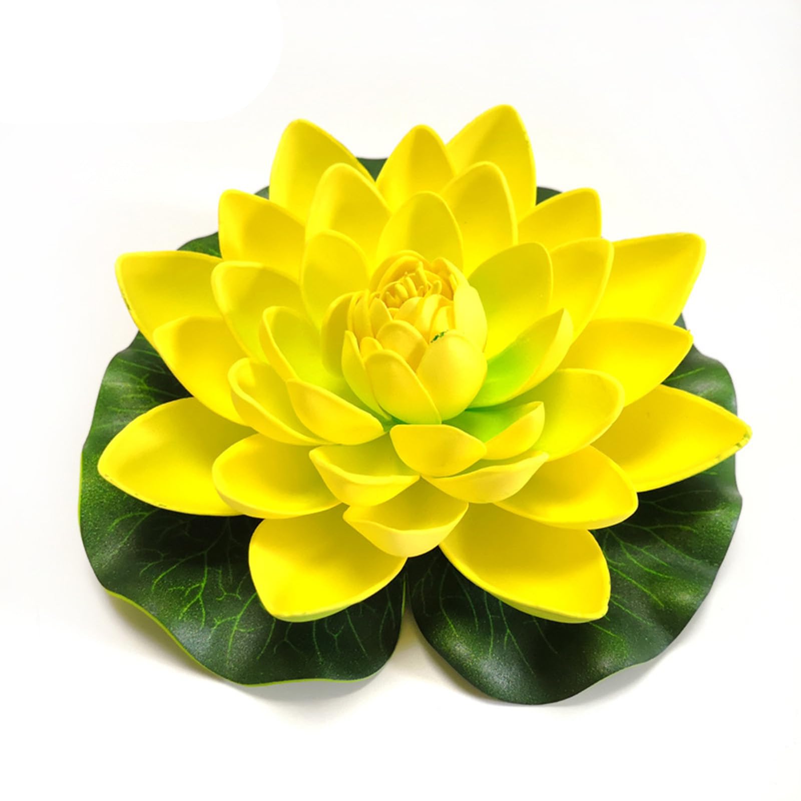 BBTISG Simulation Lotus Flower, Environmentally Friendly Water Lily Floating Lotus Flower Artificial Lotus Flower Fake Floating Water Lily for Fish Tank, Pond (Yellow)