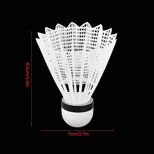 Miniatura 7 de Dioche Paquete de 12 volantes de nailon, volantes de bádminton blancos, bolas de bádminton, deportes de alta velocidad, entrenamiento de bádminton