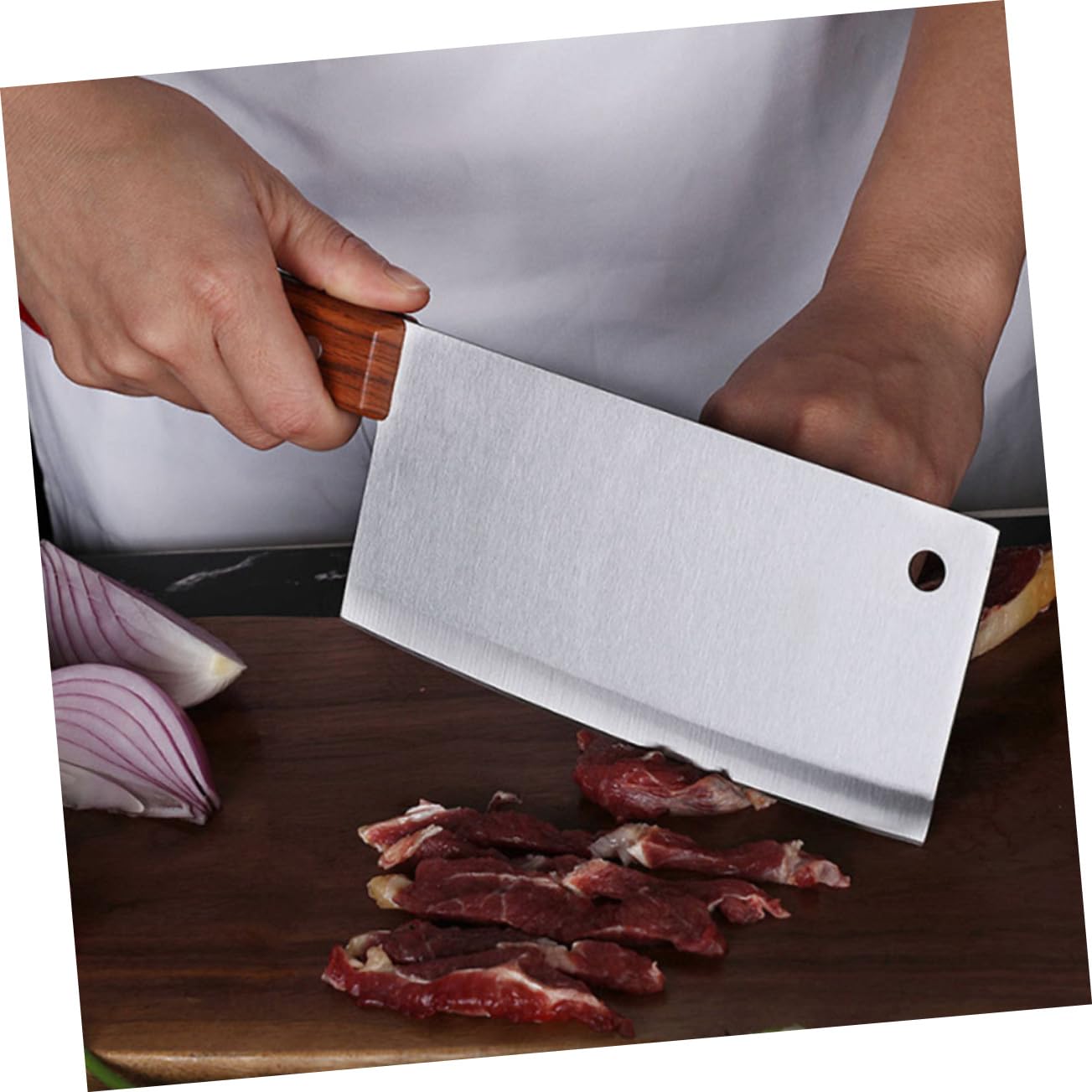 Mikinona Cuchillo de Cocina de Acero Inoxidable 2 Piezas Mango Ergonómico y Alto Rendimiento para Corte Fácil en Casa y Restaurante