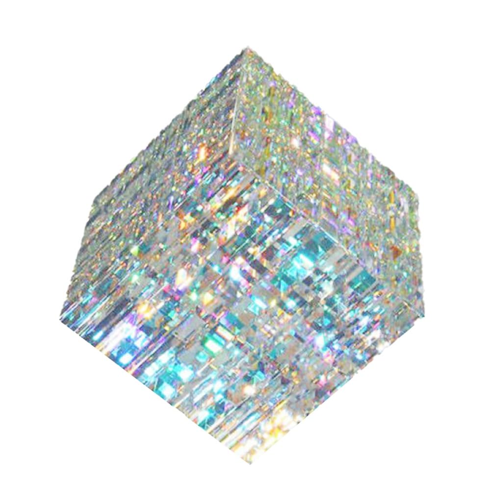 Rersduyt Colorful Prism Sun Catcher Cube Glass Colorful Magic Desktop Decoration