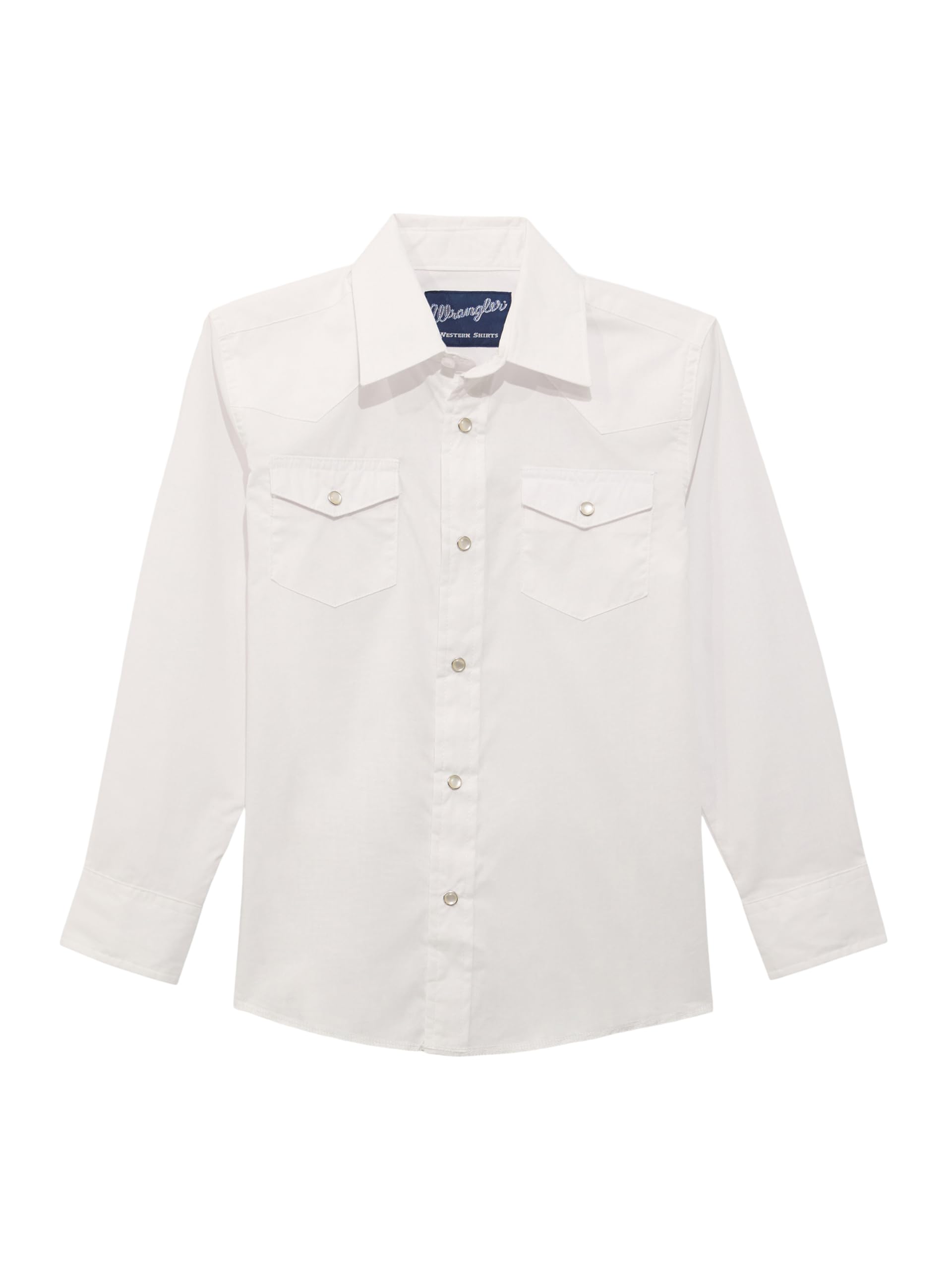 Wrangler Boy's Long Sleeve White Snap Shirt