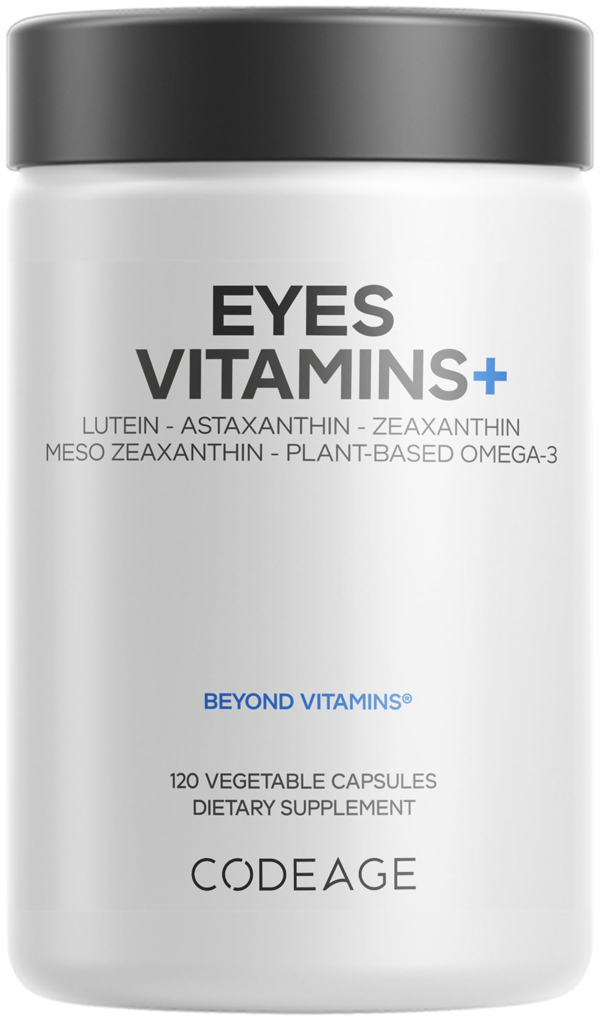 Codeage Eyes Vitamins - AREDS 2 Vitamins Formula Supplement - Astaxanthin, Lutein, Zeaxanthin, Meso-Zeaxanthin, Zinc, Phospholipids, Marigold, Eyebright - Eye Health - Vegan, Non-GMO - 120 Capsules