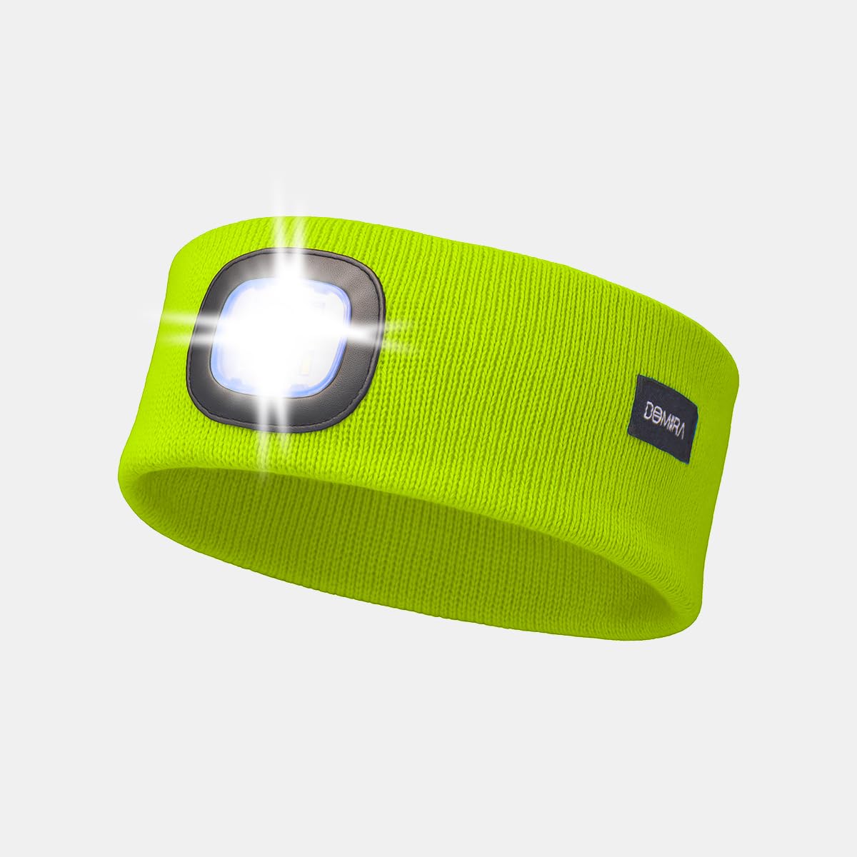 Domira Yellow Rechargeable Led Head Torch | Super Bright Headlamp For Running, Camping, Hiking | Waterproof Hard Hat Light | Usb Headtorch | Head Lamp For Adults, Kids, Fishing, Mechanic, Work (Yellow)