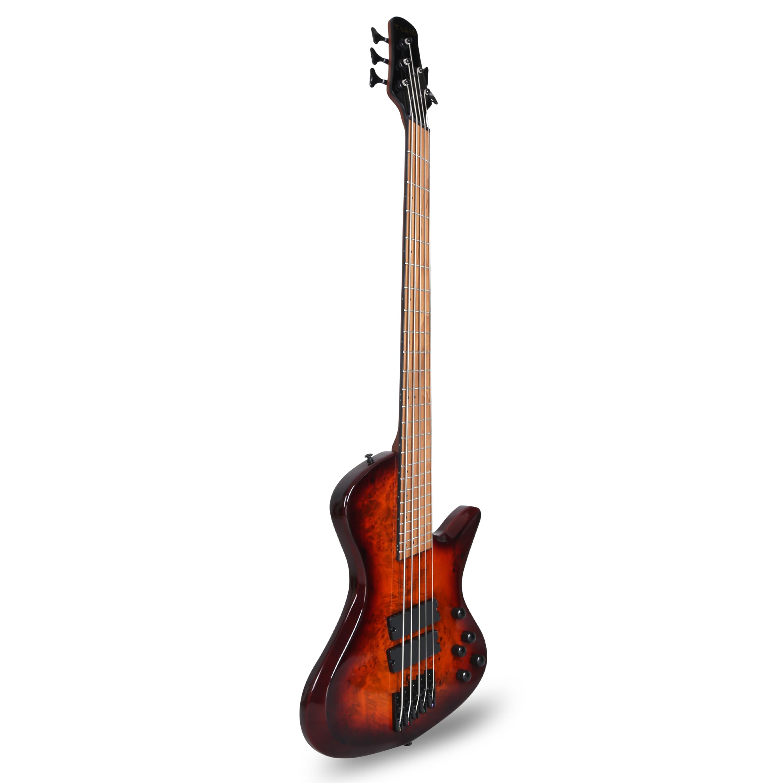 TARIO 5 String Electric Bass Guitar Linden wood body Birdseye Maple Veneer top Torrefied Maple neck Torrefied Maple Fingerboard fanned fret - Image 4